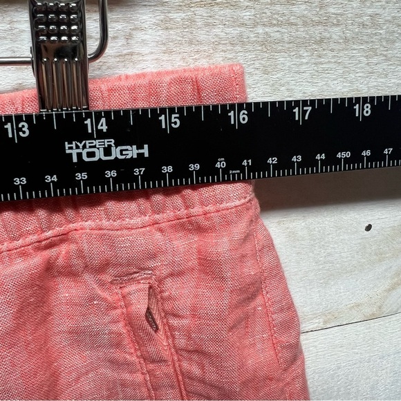 Athleta Pants Womens 10 Orange Persimmon Linen Retreat Joggers Zip Pockets - Picture 12 of 14